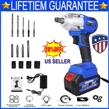 Powerful Cordless Electric Impact Wrench Gun 1/2'' Driver 420Nm w Li-ion Battery