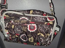 Large Ju Ju Be Diaper Bag Lotus Brown/Floral Design EUC
