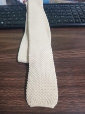 MEN'S CREAM TIE, 52" x 2", COTTON MATERIAL NO TAGS