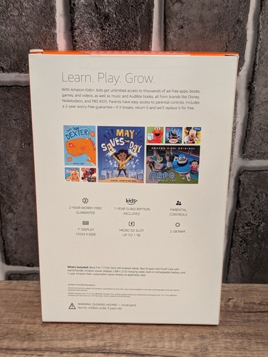 Amazon Fire 7 Kids Red Tablet & Case 16 GB 12th Gen Release NEW - Picture 2 of 3