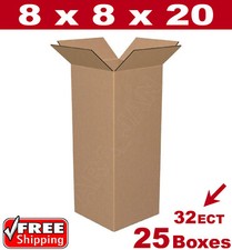 25 - 8x8x20 Cardboard Boxes Mailing Packing Shipping Box 32ECT Corrugated Carton