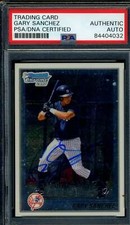 Gary Sanchez PSA DNA Coa Signed 2010 Bowman Chrome Rookie Autograph