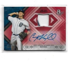 2014 Bowman Platinum-Red Refractor Patch & Autograph-Corey Knebel-#19 of 25-NM+