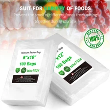 100-500 Pint Quart Vacuum Sealer Bags 6x10 8x12 Embossed 4Mil Food Storage Saver