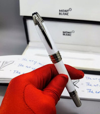 Montblanc JFK Special Edition 163 Rollerball Pen White Resin Silver Trim New