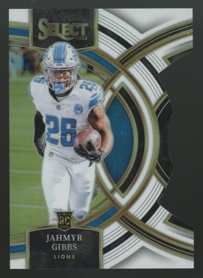 2023 Panini Select Jahmyr Gibbs RC Premier White Prizm Die-Cut /199 #198