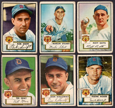 1952 TOPPS BASEBALL LOT (6) DETROIT TIGERS - LOW GRADE FILLERS