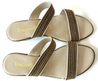 Toscanella Women’s Beige/Black Braided Strap Slide Sandals Slip-On 7.5 Italy — photo 2