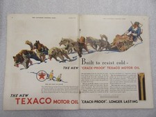 1931 Texaco Motor Oil "Crack-Proof" Last Longer 2-Page Centerfold Print Ad