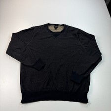 J Crew Sweater Mens Large Gray Crew Neck Pullover Cotton Knit Preppy Casual