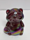 1980's Fenton Ruby Red Amethyst Marigold Carnival Glass Raccoon 3 1/2"