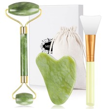 Jade Roller et Gua Sha Visage Masseur, kit de Rouleau de Jade
