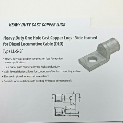T&b Side Formed Cast Copper Alloy, TIN Plated 550/25 T AND B Compression LUG New