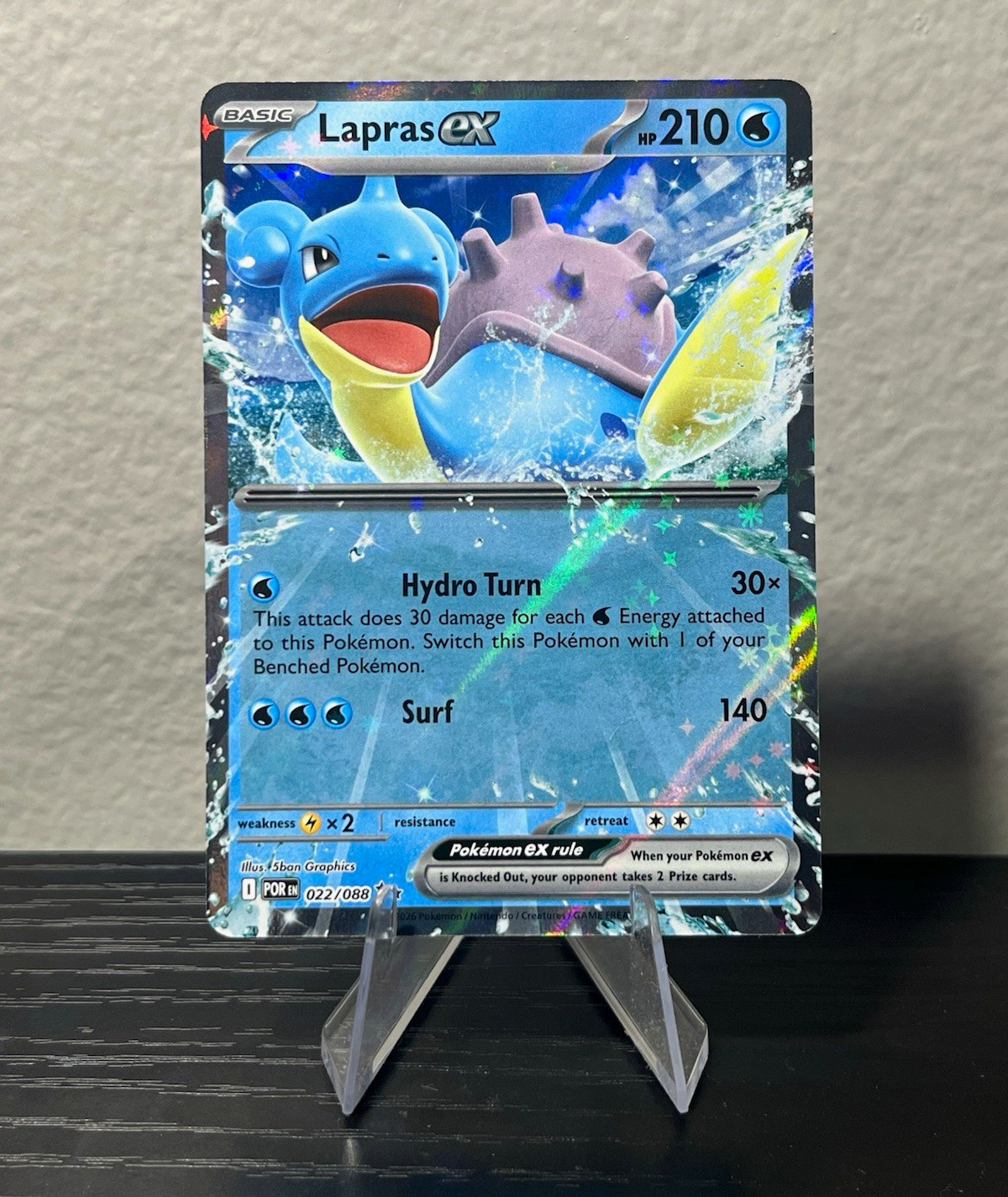 Pokemon TCG Lapras EX 022/088 210 HP Holo English Basic Pokemon EX