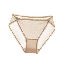 Women's 100 Pure Silk Bikini Panties High Cut Breathable Underwear Large Nude