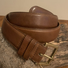 Coach Men s Saddle Brown Leather Belt 7600 Handcrafted in Costa Rica-size 42 EUC