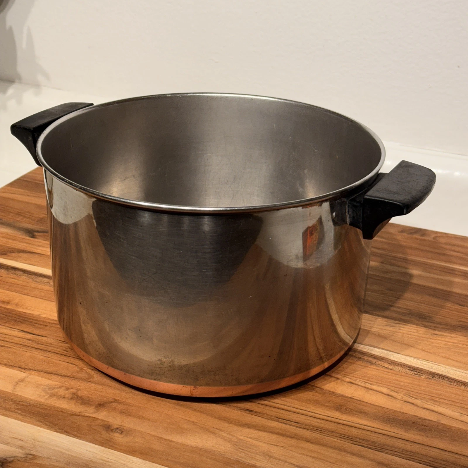 VTG - Revere Ware 1801 6 Qt. -86 Copper Bottom Stock Pot - No Lid