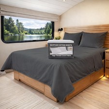 RV King Sheets 72 x 80 -Long Staple Soft 100 Egyptian Cotton Set - 400 Threa...