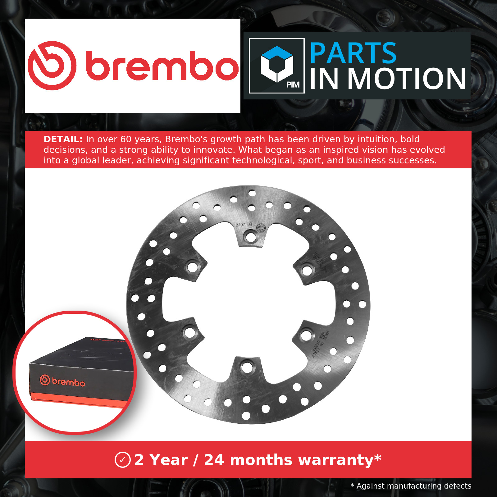 Motorcycle Brake Disc Front 68B407B3 Brembo Genuine Top Quality Guaranteed New
