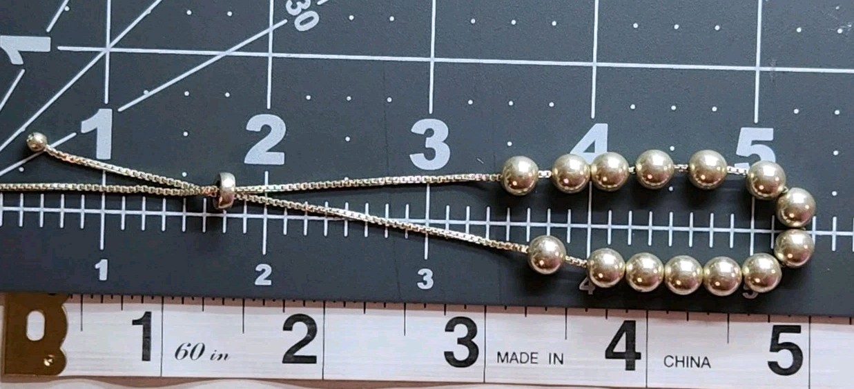 Adjustable Sterling Breaded Bracelet Silver Beads… - image 6