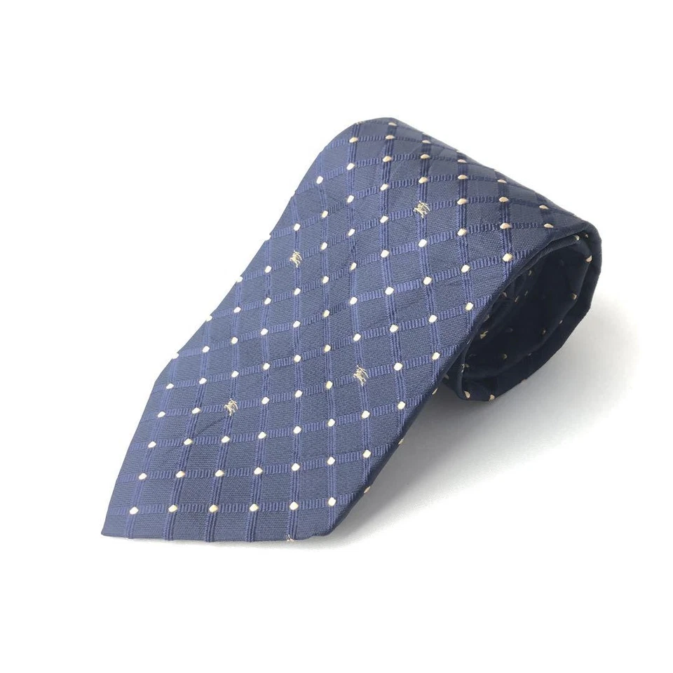 Burberry Dot Logo Tie Navy Silk 144.5cm Used Excellent Condition - Image 2 of 4