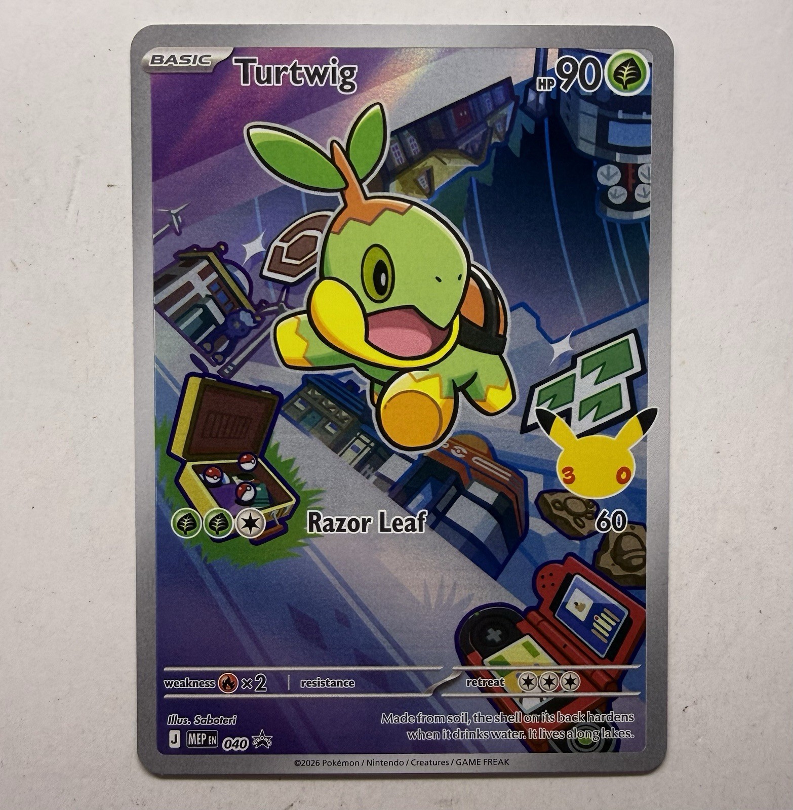 Pokémon Turtwig #040- First Partners Promo - Full Art Holo - Mint PACK FRESH