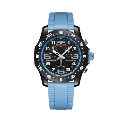Breitling Endurance Pro 44mm Black dial Blue Rubber Band Watch X82310281B1S2
