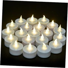 Flameless Tea Lights Candles - Realistic LED Flickering 24pack Warm White