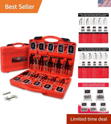 338Pc Thread Repair Kit, HSS Drill Helicoil Repair Kit SAE&Metric，1/4'' 5/16'' ...