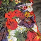 The Met Multicolor Floral Satin Silk Square Scarf w/ Logo Accent Women's — photo 9