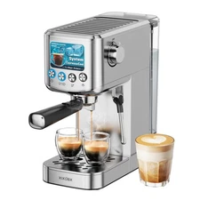 XIXUBX Espresso Machine 20 Bar with Milk Frother, Stainless Steel Coffee Make...