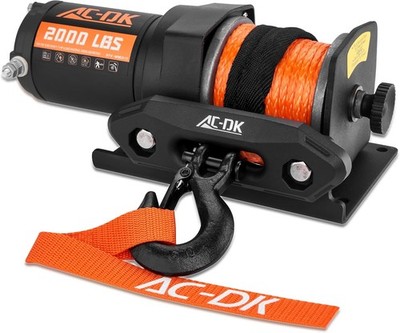 ATV UTV Electric Winch 12V 2000lb Synthetic Rope Off Road