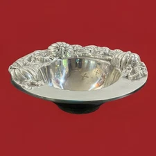 HOLLAND BOONE Polished Pewter Bowl 8" PUMPKINS Fall Halloween Autumn. VGC