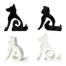 Portrait and Landscape Phone Stand with Minimal Pet Outline Desk Decor