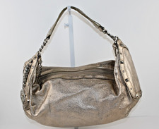 JUICY COUTURE Gold Metallic Bronze Leather Hand Bag Purse Vintage Y2K