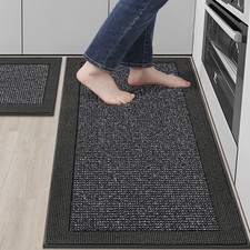 BEQHAUSE Kitchen Rugs and Mats Set of 2 Non-Slip Kitchen Mats for Floor, Abso...