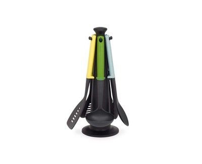 Joseph Joseph Duo 5-Piece Utensil Set with Storage Stand Heat-Resistant Nylon