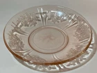 Pink Depression Glass Dessert Saucer Plates Federal? 6” Cabbage Rose