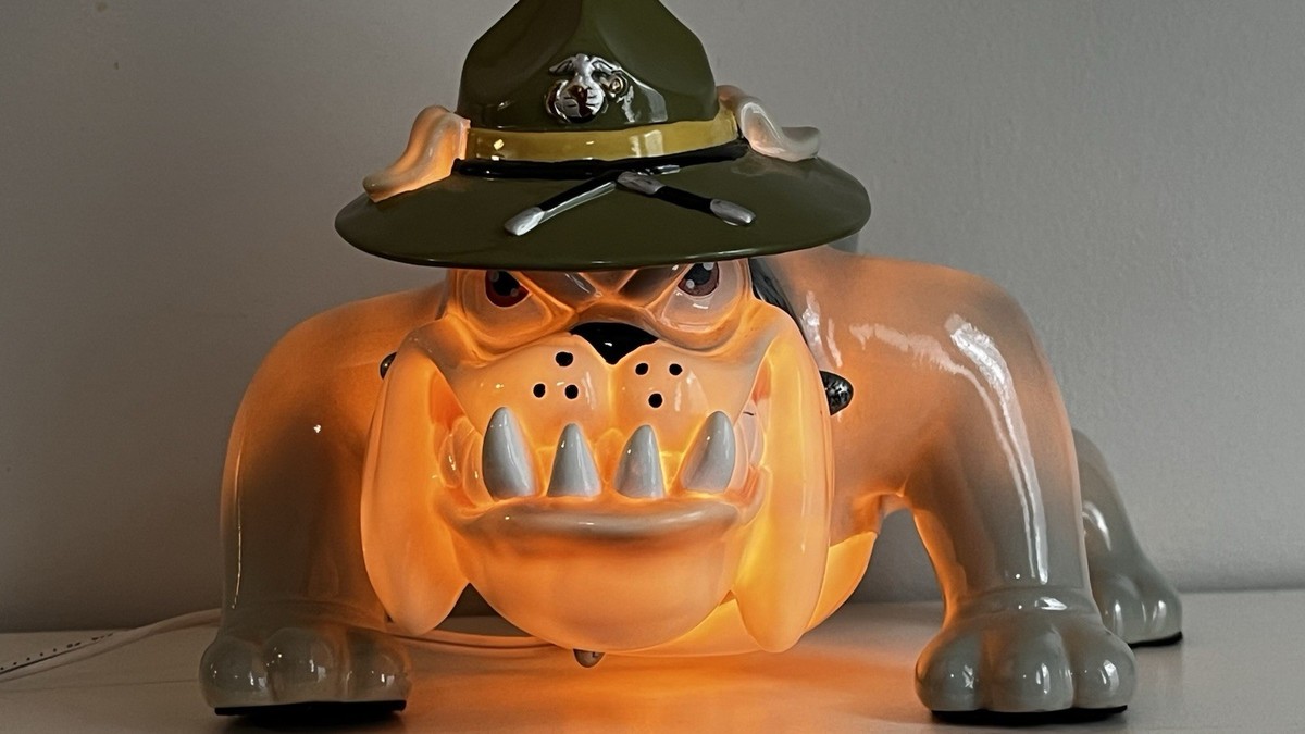 RARE Grey/Tan USMC Devil Dog Spike Bulldog Bradford Exchange