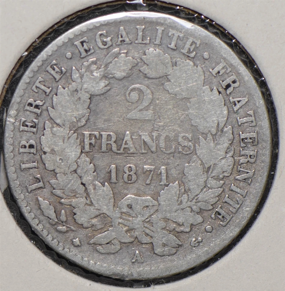 France 1871 2 Francs  290632 combine shipping - Image 2 of 2