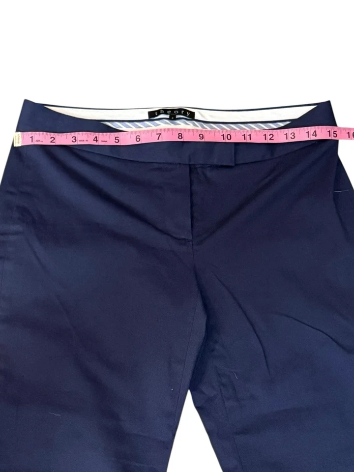 Pantalones chinos Theory para mujer talla 4 azul marino pierna recta clásicos ropa de trabajo preparada Foto 2 de 4
