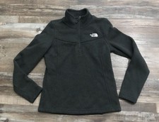The North Face 1/4 Zip Long Sleeve Fleece Pullover Womens Small Charcoal Gray