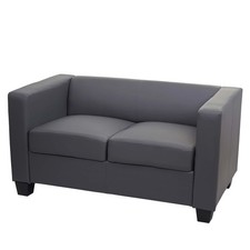 2er Sofa Loungesofa Couch Lille Kunstleder Leder Mikrofaser Textil