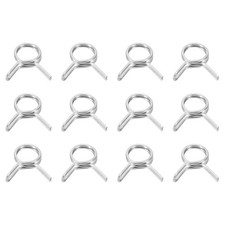 12Pcs 6.5mm ID 6.5-8.1mm OD Double Wire Spring Hose Clamp Spring Clips Clamps