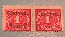 PAIRE DE TUBES À CIGARETTES US SCOTT # RH1 - PERF 11 - 1919 REVENU COMME NEUF NG - Timbre B