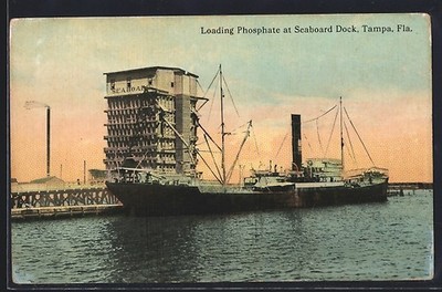 Ansichtskarte Tampa, FL, Loading Phosphate at Seaboard Dock 