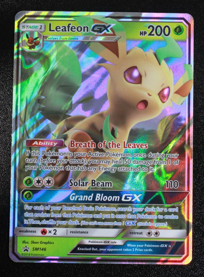NM Pokemon TCG Sun & Moon Ultra Prism Leafeon GX Black Star Promo #SM146