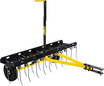 Tow Behind Dethatcher 40 Inch Pull Lawn Spring Steel Tines
