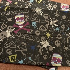 Skull Print Duvet Cover Bedding Set -single- Black/ Multi *Used Great Condition