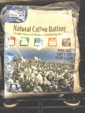 PELLON NATURAL COTTON BATTING KING 120" X 120" PRE-CUT OFF-WHITE